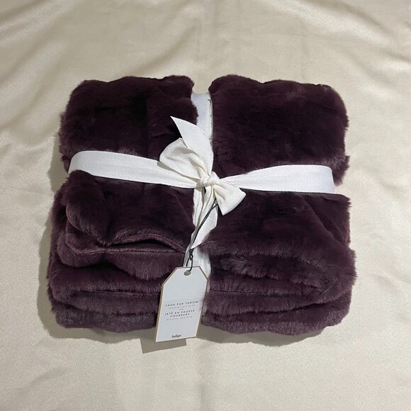 Indigo Faux Fur Throw - Picture 2 of 6